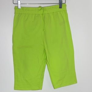 Neon green biker shorts